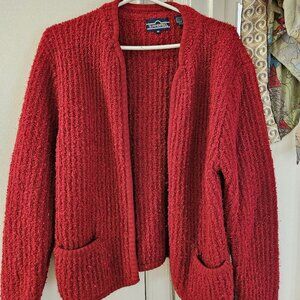 Vintage textured red cardigan